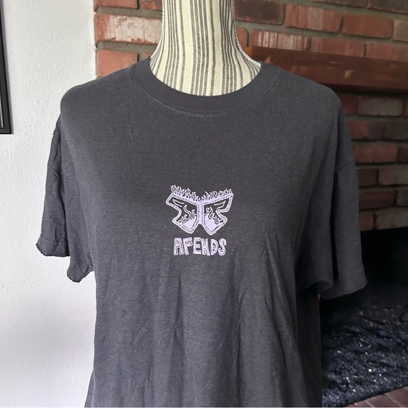 NWT Afends x Fran Little Dreamer Hemp Oversized Tee in Charcoal Gray Sz XS - Picture 2 of 7